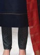 Simple Navy Blue Color Chanderi Pant Style Suit